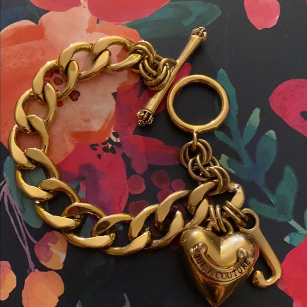 Juicy Couture charm bracelet gold tone